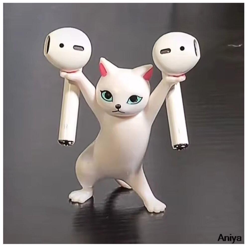 NIP Dancing Cat AirPod Holder - Magnetic Desk Organizer Figurine